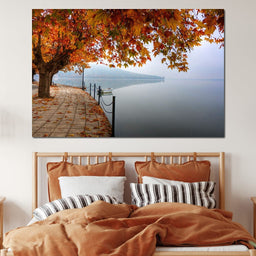 Lakeshore by Fall - NicheCanvas