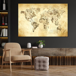 World Map Da Vinci - Mateo - NicheCanvas