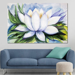 White Lotus Flower - NicheCanvas