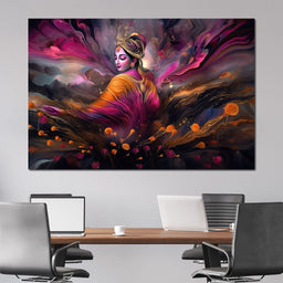 Blissful Krishna - NicheCanvas