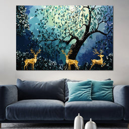 Golden Deer - NicheCanvas