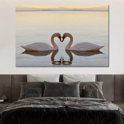 Swans On The Lake - NicheCanvas