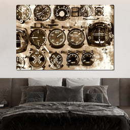 Retro Airplane Instruments - NicheCanvas