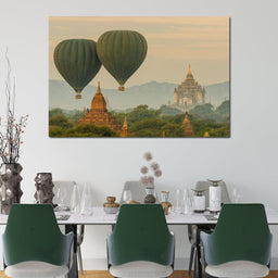 Hot Air Balloon over The Ancient Temples of Bagan - NicheCanvas