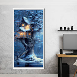 Winter Tree House - TooplesArt - NicheCanvas