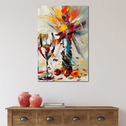 Wine & Flowers - NicheCanvas