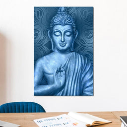 Blue Meditating Buddha - NicheCanvas