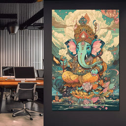 Joyful Lord Ganesh - NicheCanvas