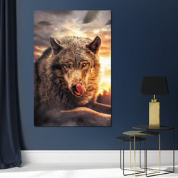 Wolf Sunset - Zenzdesign - NicheCanvas