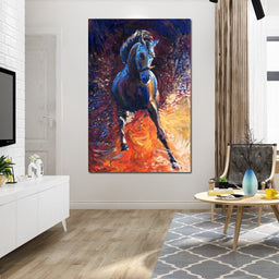 Blue Horse - NicheCanvas