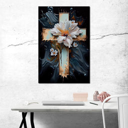 Floral Cross 02 - Neal Hackett  - NicheCanvas