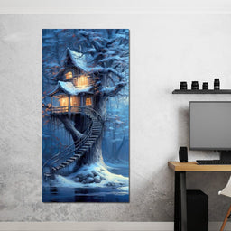 Winter Tree House - TooplesArt - NicheCanvas