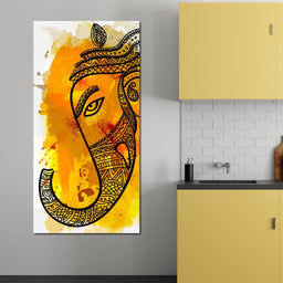 Lord Ganesha in Yellow - NicheCanvas