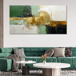 Verdant Gold Horizon - NicheCanvas