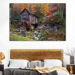 Autumn at the Grist Mill - NicheCanvas