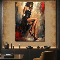 Alluring Legs Sleek Noir Elegance - NicheCanvas