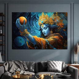 Krishna Holding the Planet - NicheCanvas