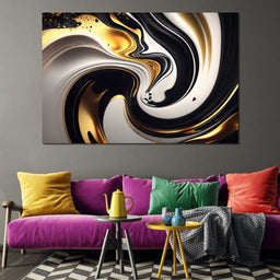 Marble-Lux Collection: Vibrant White & Gold Marble 04 - NicheCanvas