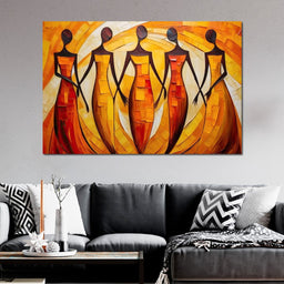 Women in Maroon Harmony - NicheCanvas