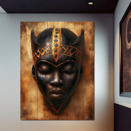 Golden Tribal Sentinel - NicheCanvas