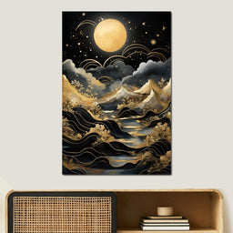 Golden Night in the Universe - NicheCanvas