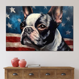 Land of the Brave Boston Terrier - NicheCanvas