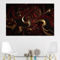 The Marble-Lux Collection: Dark Red & Vibrant Gold 14 - NicheCanvas