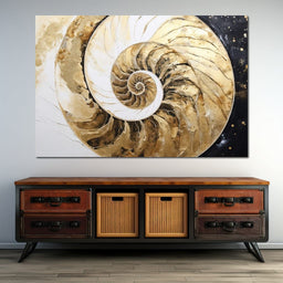 Golden Nautilus Reverie - Tanni Cylon - NicheCanvas