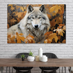 Autumnal Arctic Wolf - NicheCanvas