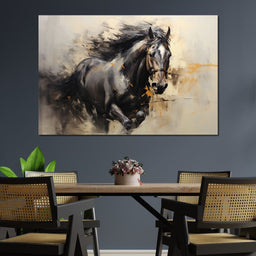 Surreal Black Horse - NicheCanvas