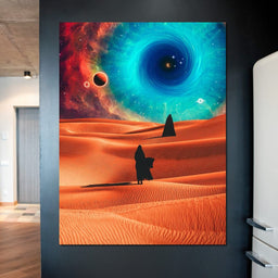 Two Veiled Silhouettes in the Desert Dunes - Gen Z - NicheCanvas