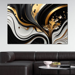 Marble-Lux Collection: Vibrant White & Gold Marble 10 - NicheCanvas