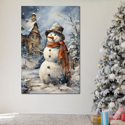 Christmas Snowman - NicheCanvas