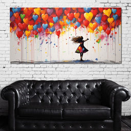 Graffiti Dreams of Balloon Hearts - NicheCanvas