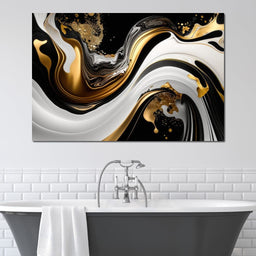 Marble-Lux Collection: Vibrant White & Gold Marble 11 - NicheCanvas