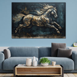 Gilded Running Horse - NicheCanvas