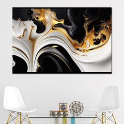 Marble-Lux Collection: Vibrant White & Gold Marble 06 - NicheCanvas