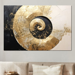 Golden Nautilus Swirl - Tanni Cylon - NicheCanvas