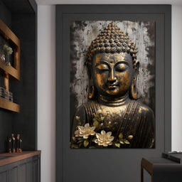 Golden Gaze of the Buddha - NicheCanvas