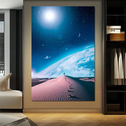 Silhouette Dune Blue Space - Gen Z - NicheCanvas