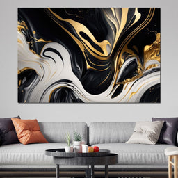 Marble-Lux Collection: Vibrant White & Gold Marble 07 - NicheCanvas