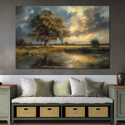 Golden Oak Reflections - NicheCanvas
