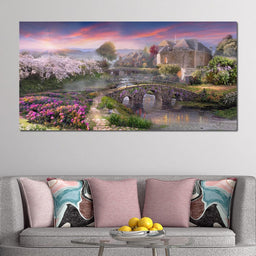 Garden by the Stone Bridge - NicheCanvas