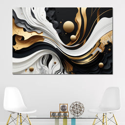 Marble-Lux Collection: Vibrant White & Gold Marble 08 - NicheCanvas