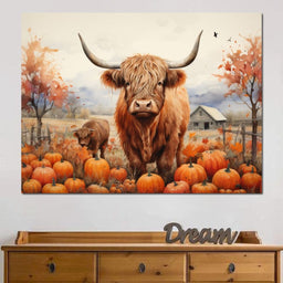 Highland Cow Harvest - NicheCanvas