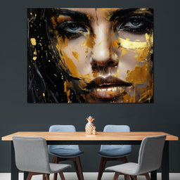 Black Gold Urban Graffiti - NicheCanvas