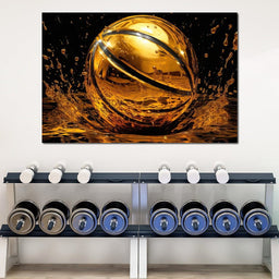 Golden Basketball - NicheCanvas