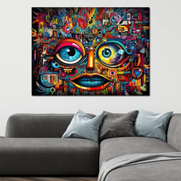 Vibrant Doodle Cyberpunk - NicheCanvas