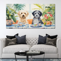 Teatime Tails and Blossoms - NicheCanvas