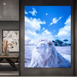 White Lion and Blue Butterfly - Gen Z - NicheCanvas